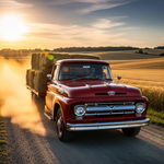 Illustration of a vintage farm truck